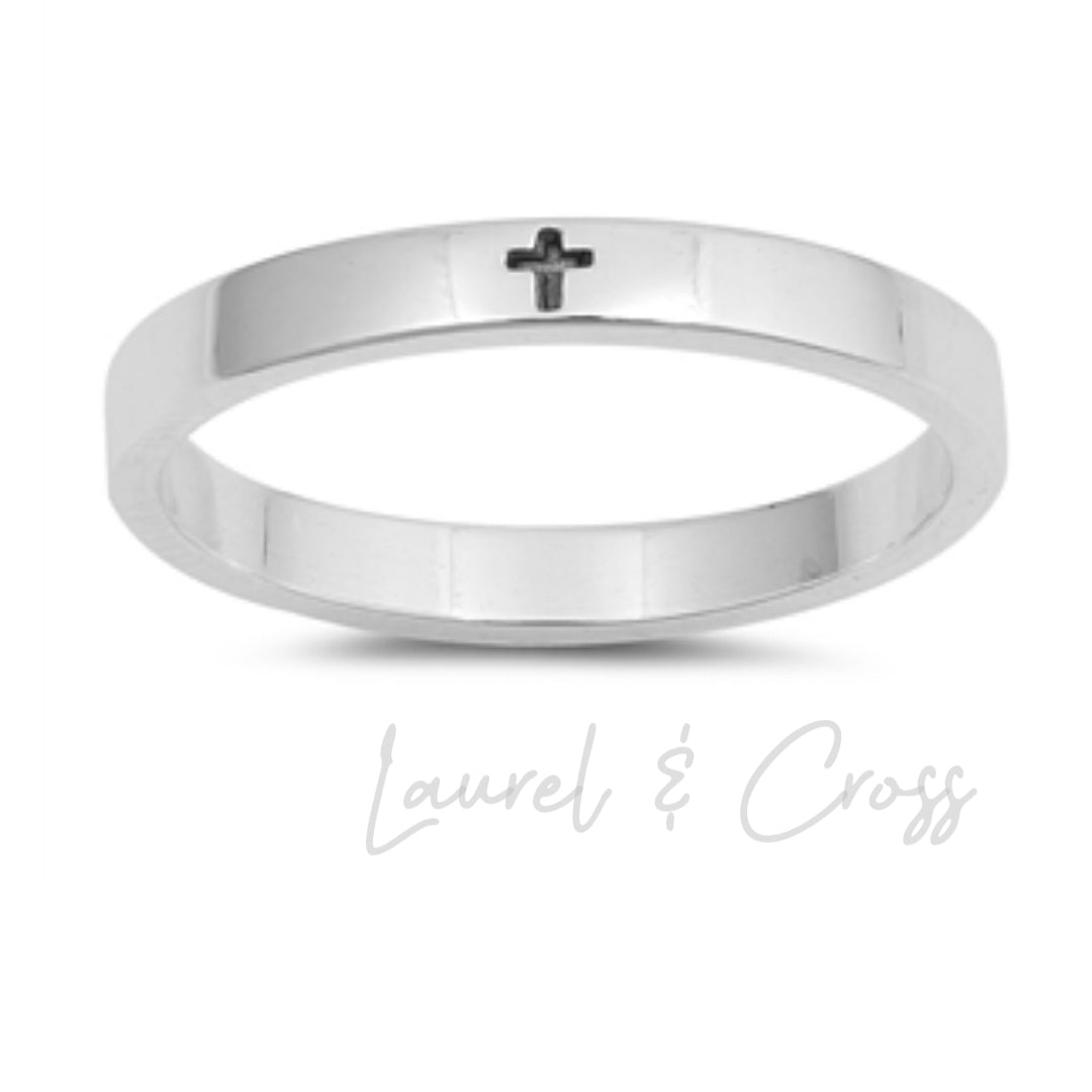 Boy’s .925 Sterling Silver Minimalist Cross Ring