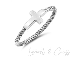 Girl’s .925 Sterling Silver Rope Cross Ring