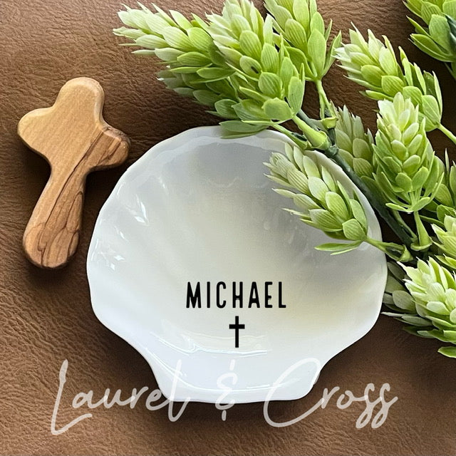 Personalized Boys Baptism Shell