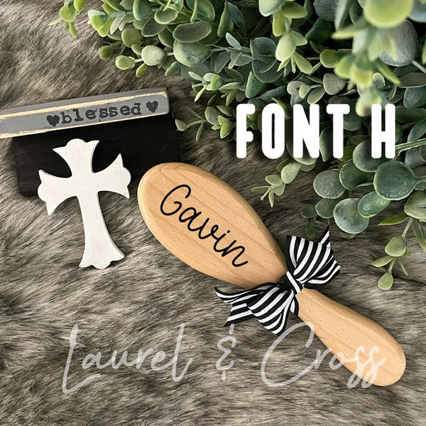 Boy's Personalized Wooden Baby Brush