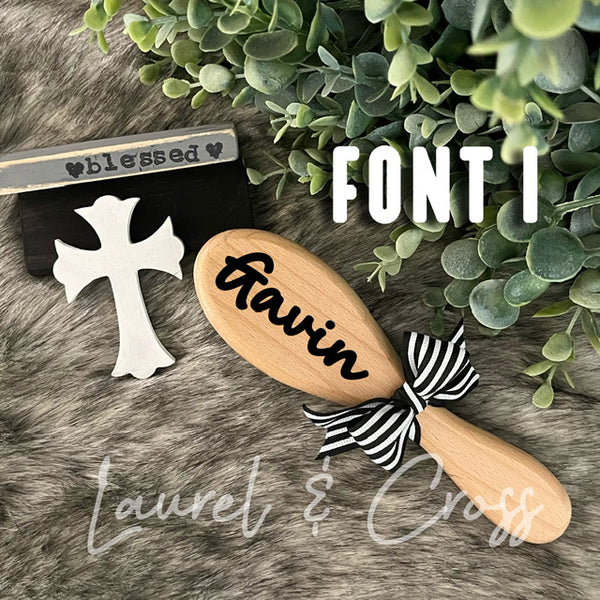 Boy's Personalized Wooden Baby Brush