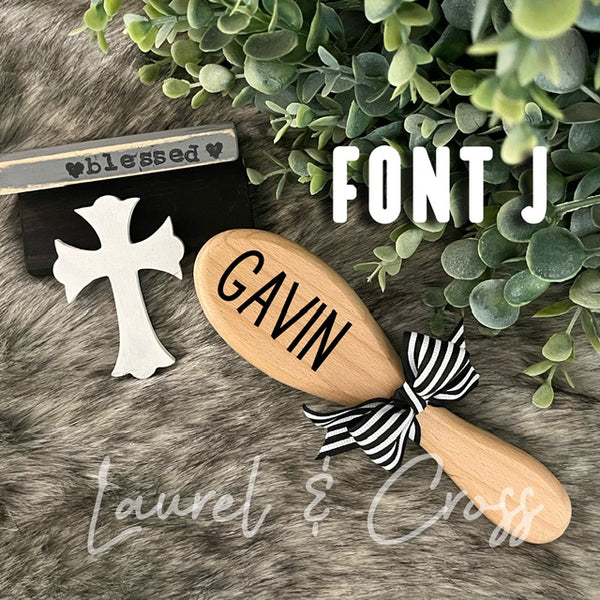 Boy's Personalized Wooden Baby Brush