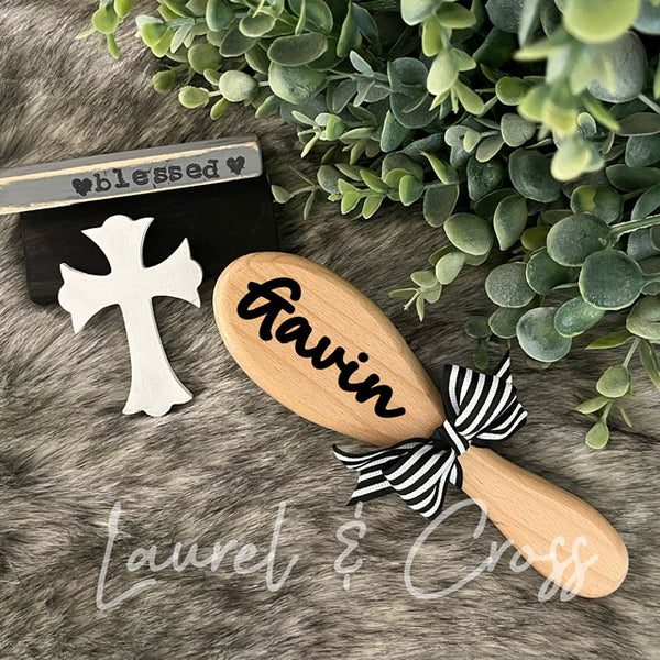 Boy's Personalized Wooden Baby Brush