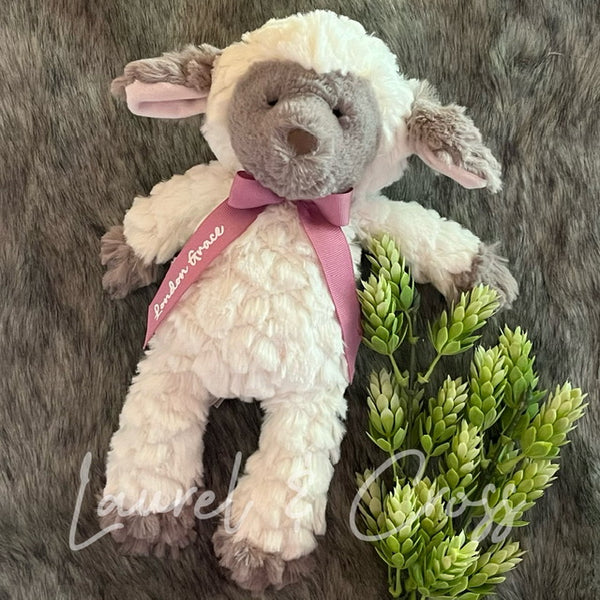 Personalized Lamb Lovey Plush Animal