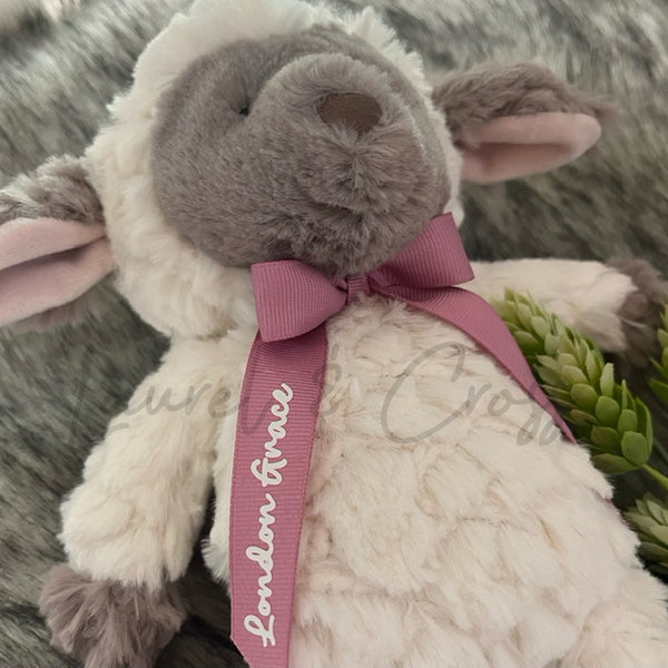 Personalized Lamb Lovey Plush Animal