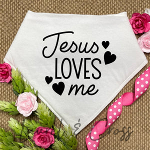 Jesus Loves Me White Bib