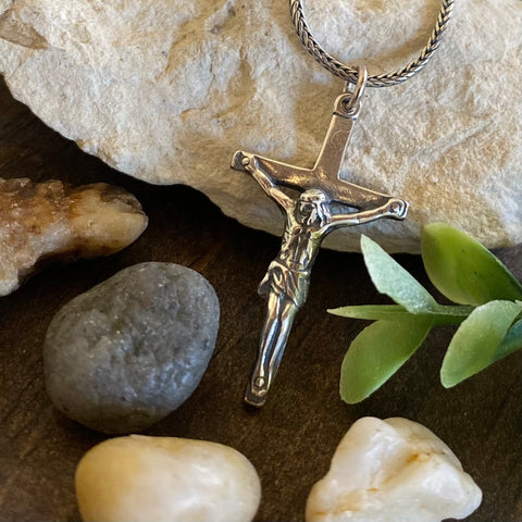 Boys Sterling Silver Crucifix Necklace