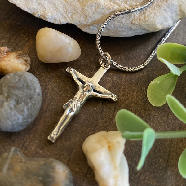 Boys Sterling Silver Crucifix Necklace