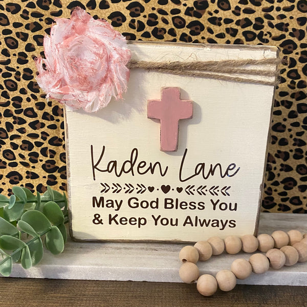 Personalized “May God Bless You” Blessing Block