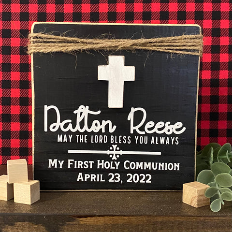 Personalized First Communion Blessing Block