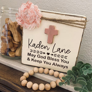 Personalized “May God Bless You” Blessing Block