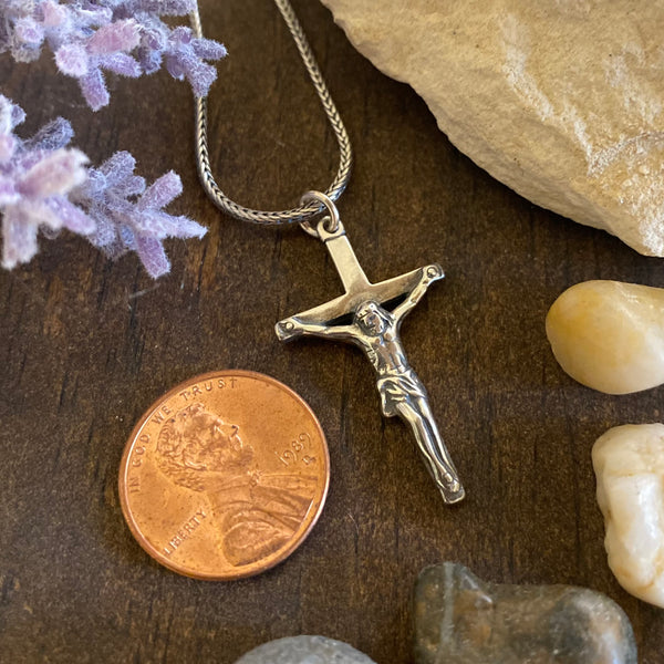 Boys Sterling Silver Crucifix Necklace